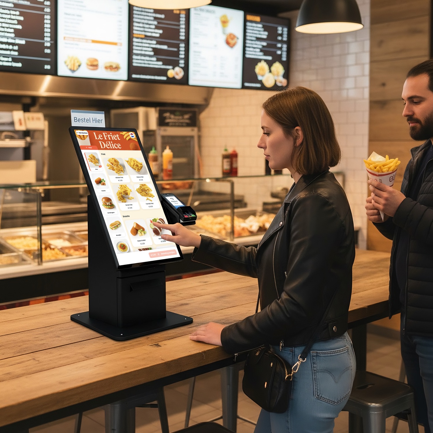 Upvendo self-order kiosk in use