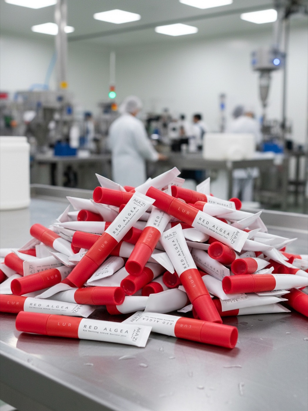 LUR Red Algae tubes coming off the line