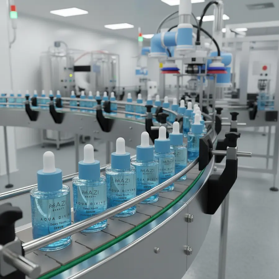 A filling line under the group's own control, from formula to cap.
